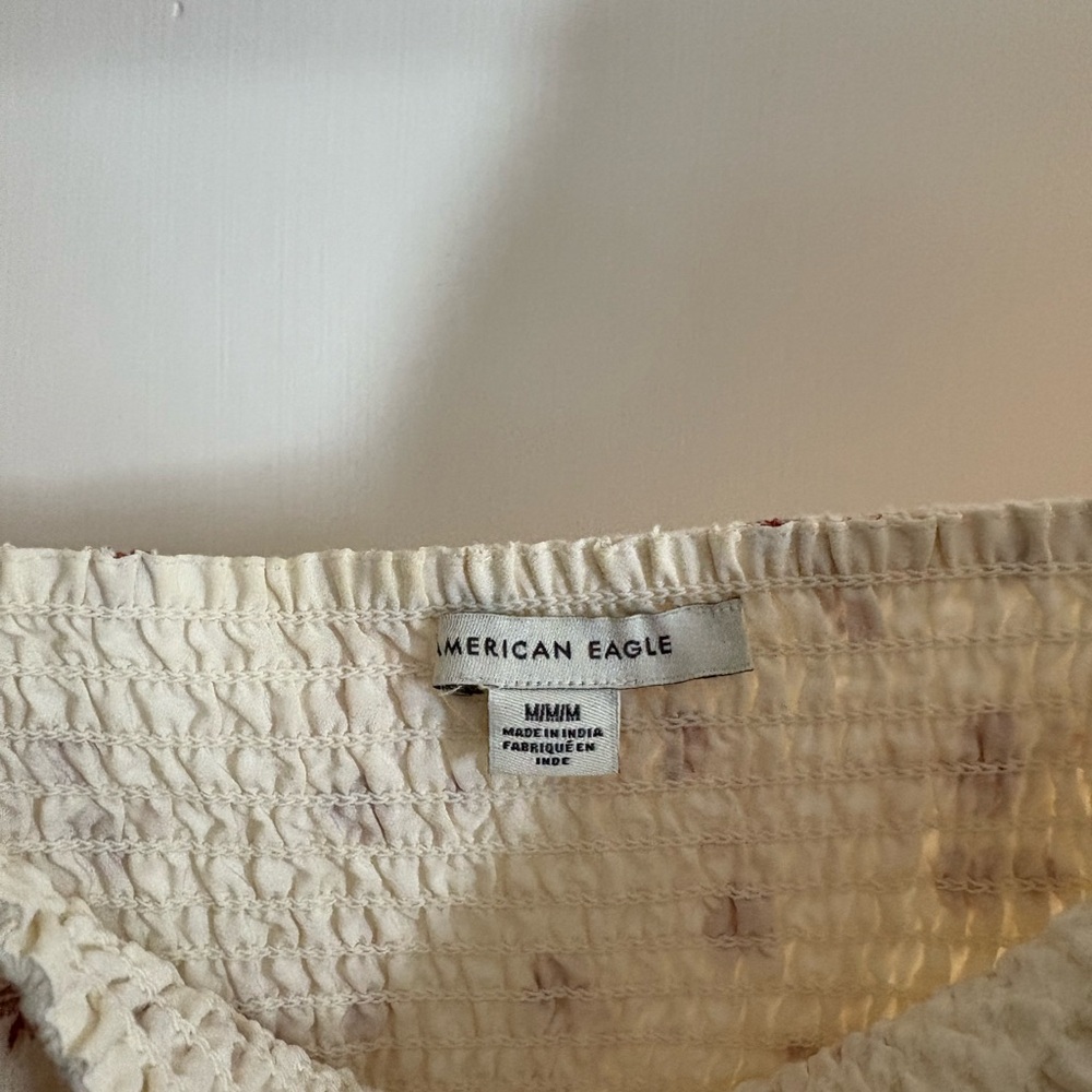 American Eagle Outfitters Cream Textured Top